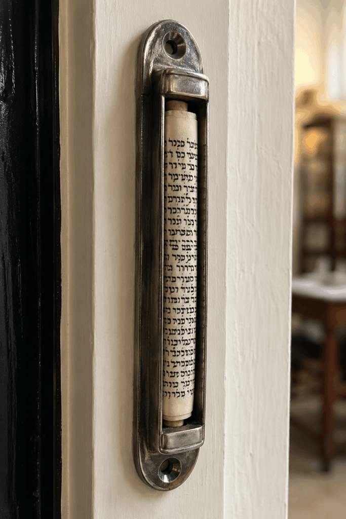 Handwritten mezuzah parchment by a certified Sofer STaM